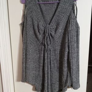Source Unknown Charcoal Knit Blouse